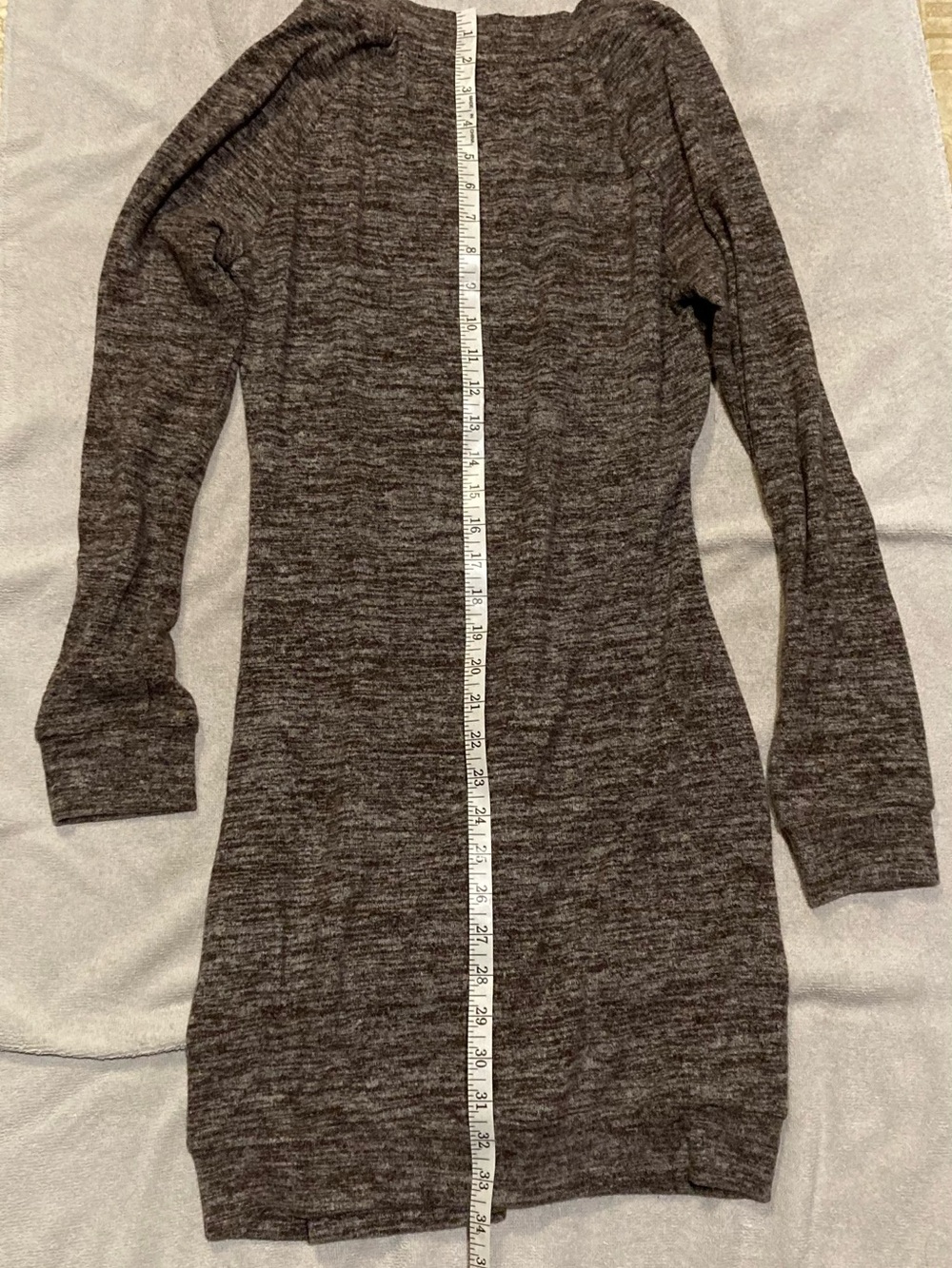 Long Sleeve Knit Dress, Brown and Gray